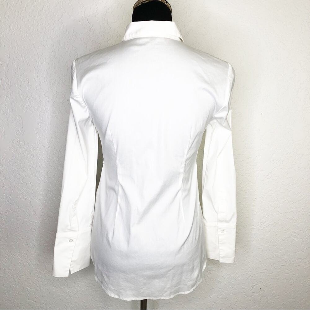 Whbm White Button Down Tie Front Top Size 0 - image 2